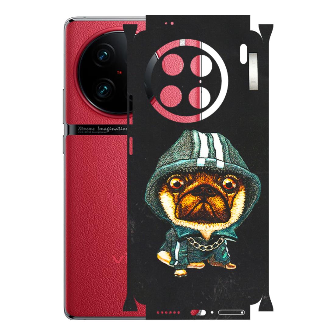 VIVO Z/V/X/T/U/S Series Phone Skins (All Models) - Puppy N Hoodie - 3D Embossed Finish (L-90) Vivo X90 Pro