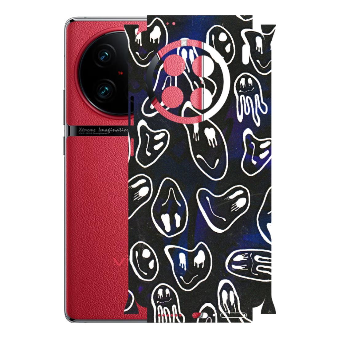 VIVO Z/V/X/T/U/S Series Phone Skins (All Models) - Distorted Smileys - 3D Embossed Finish (L-92) Vivo X90 Pro
