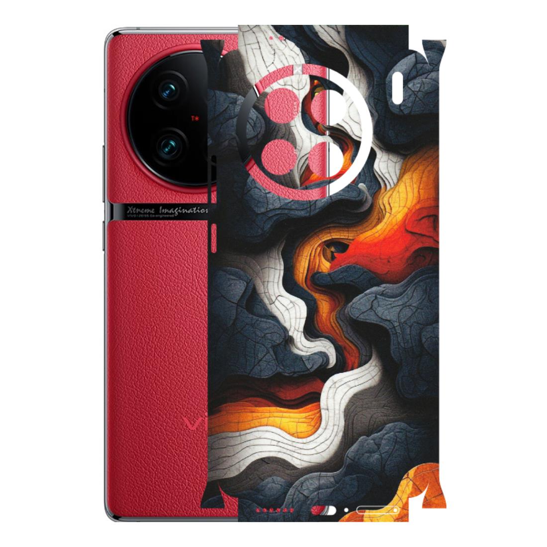 VIVO Z/V/X/T/U/S Series Phone Skins (All Models) - Abstract Volcanic Layers - Matte Finish (M-52) Vivo X90 Pro