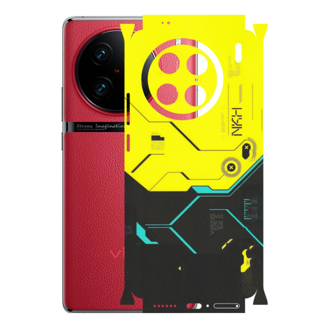 VIVO Z/V/X/T/U/S Series Phone Skins (All Models) - Black Yellow Technica - Matte Finish (M-53) Vivo X90 Pro