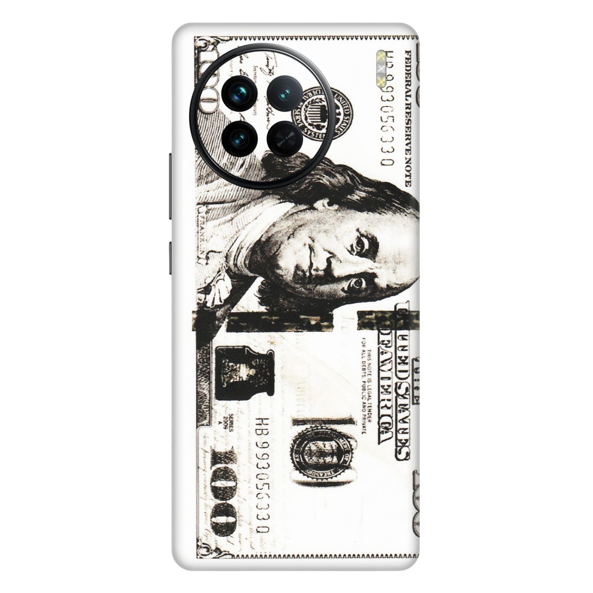 VIVO Z/V/X/T/U/S Series Phone Skins (All Models) - 100 Dollar Currency - Transparent Finish (T-01) Vivo X90
