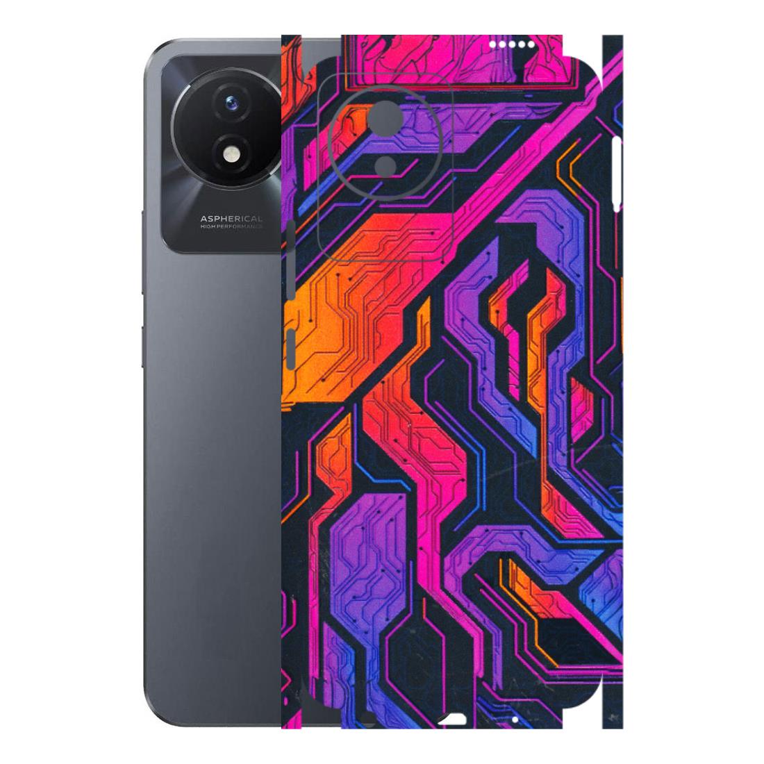 VIVO Y Series Phone Skins (All Models) - Tech Circuits Futuristic - 3D Embossed Finish (L-07) Vivo Y02T