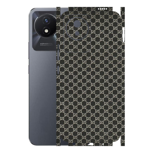 VIVO Y Series Phone Skins (All Models) - Black G Print - 3D Embossed Finish (L-109) Vivo Y02T