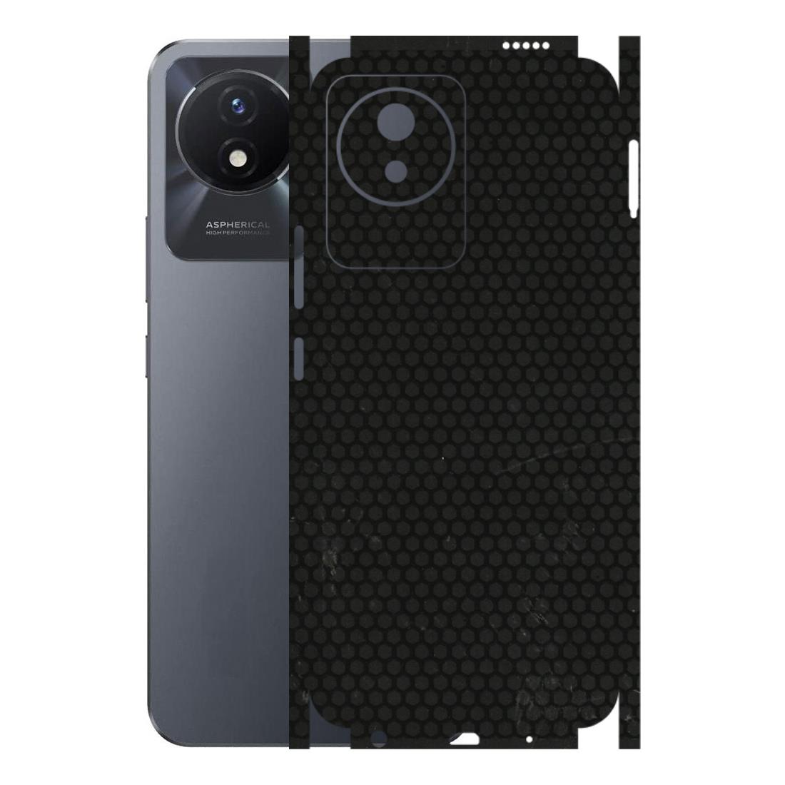 VIVO Y Series Phone Skins (All Models) - Black honeycomb - 3D Embossed Finish (L-114) Vivo Y02T
