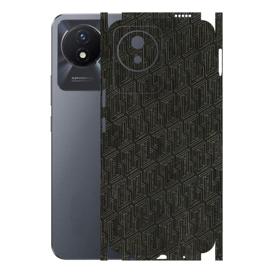 VIVO Y Series Phone Skins (All Models) - Black Abstract Pattern - 3D Embossed Finish (L-117) Vivo Y02T