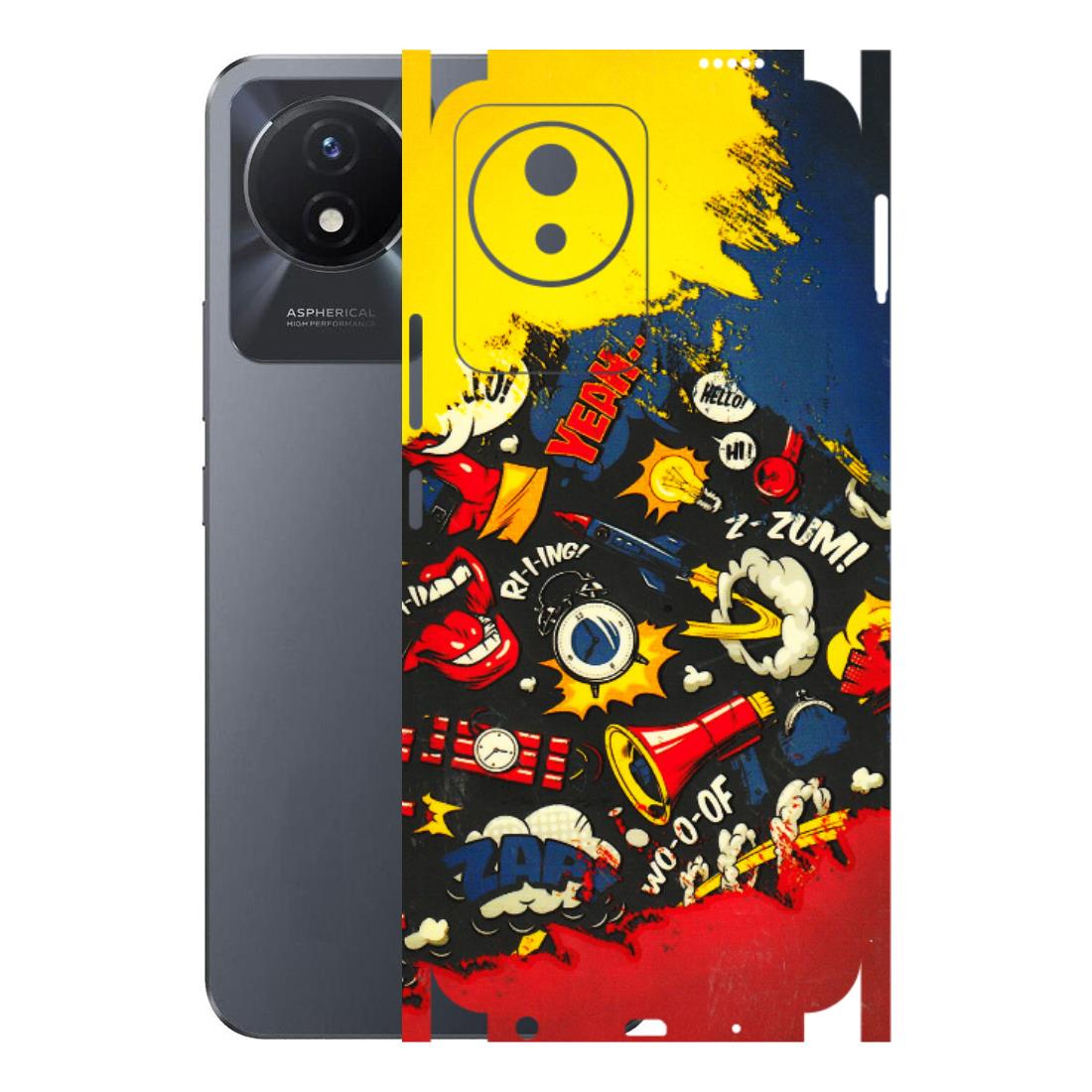 VIVO Y Series Phone Skins (All Models) - Pacific Doodle Art - 3D Embossed Finish (L-120) Vivo Y02T