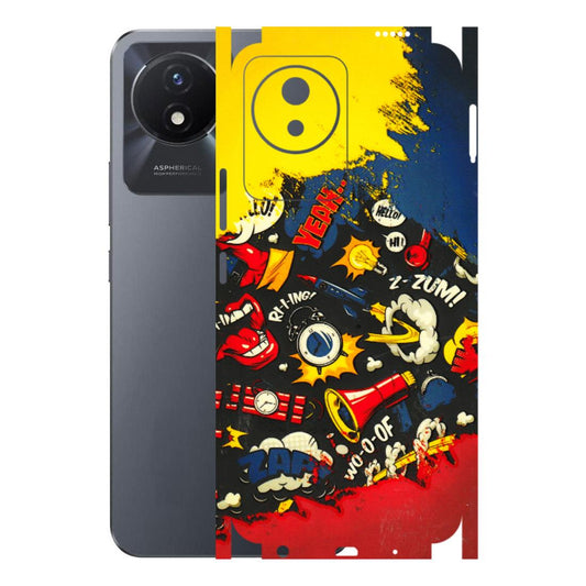 VIVO Y Series Phone Skins (All Models) - Pacific Doodle Art - 3D Embossed Finish (L-120) Vivo Y02T