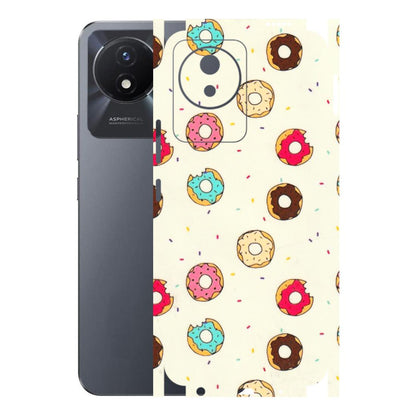 VIVO Y Series Phone Skins (All Models) - Mini Donuts Doodle Art - 3D Embossed Finish (L-122) Vivo Y02T