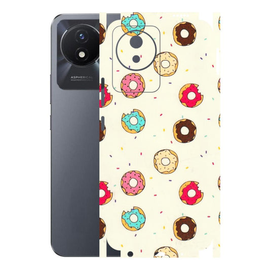 VIVO Y Series Phone Skins (All Models) - Mini Donuts Doodle Art - 3D Embossed Finish (L-122) Vivo Y02T