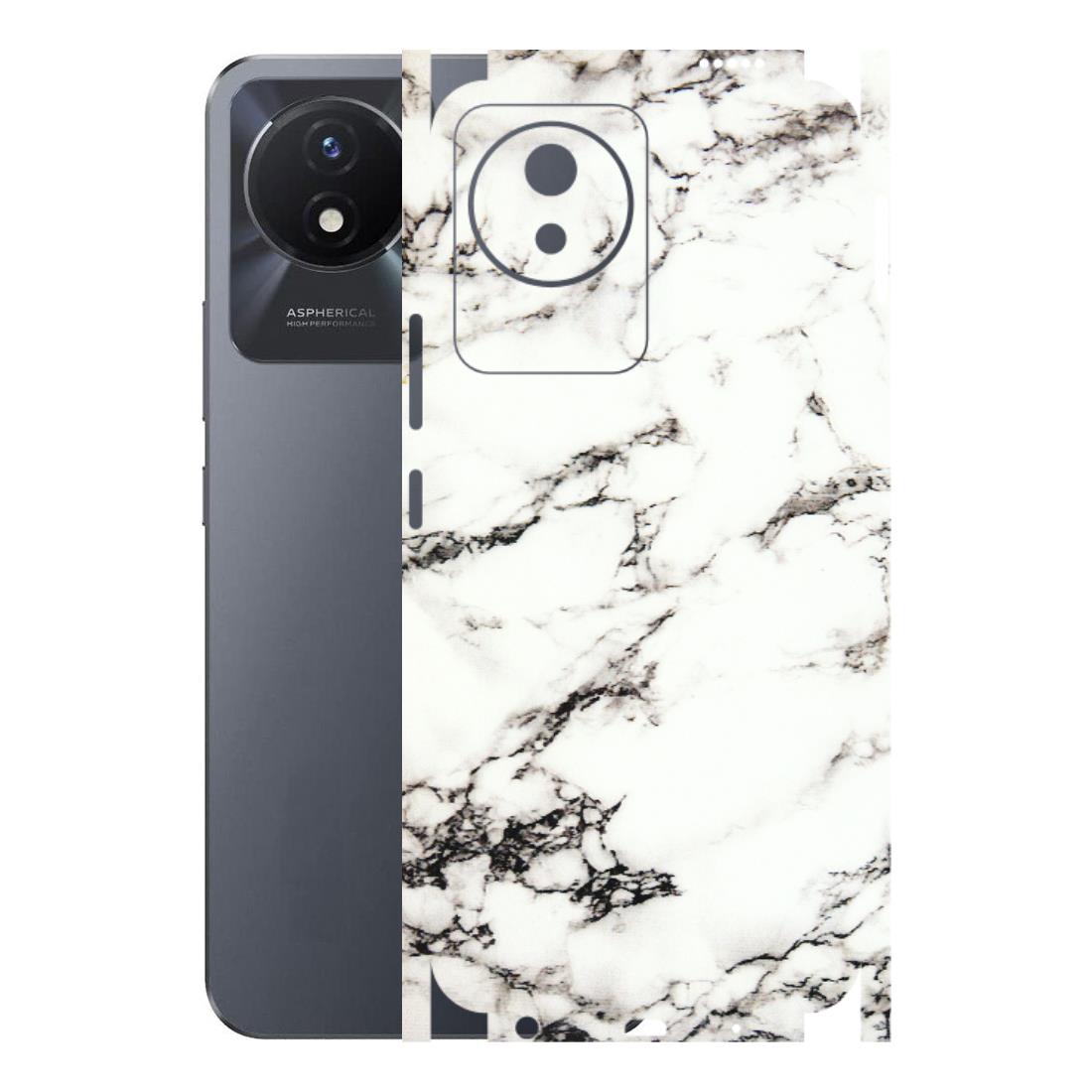 VIVO Y Series Phone Skins (All Models) - Black and White Marble Texture - 3D Embossed Finish (L-124) Vivo Y02T