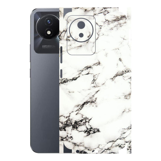 VIVO Y Series Phone Skins (All Models) - Black and White Marble Texture - 3D Embossed Finish (L-124) Vivo Y02T