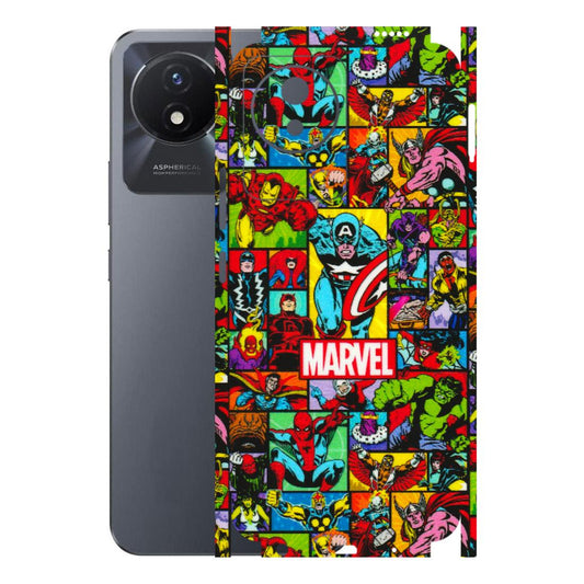 VIVO Y Series Phone Skins (All Models) - MARVELOUS Comic Characters - 3D Embossed Finish (L-129) Vivo Y02T