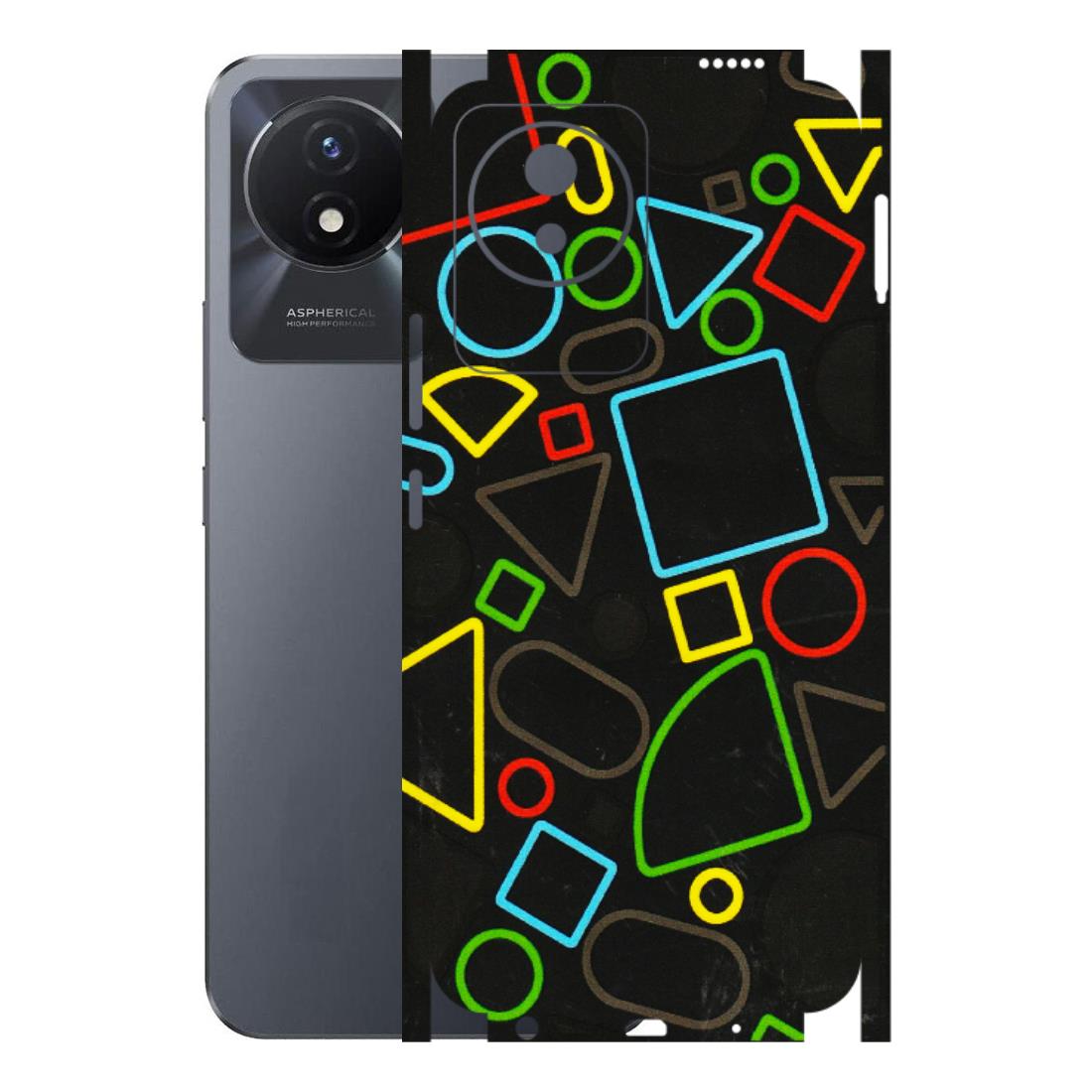 VIVO Y Series Phone Skins (All Models) - Black Shapes - 3D Embossed Finish (L-131) Vivo Y02T