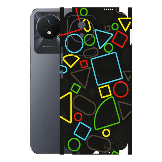 VIVO Y Series Phone Skins (All Models) - Black Shapes - 3D Embossed Finish (L-131) Vivo Y02T