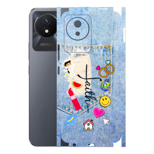 VIVO Y Series Phone Skins (All Models) - Denim Jeans Pocket - 3D Embossed Finish (L-134) Vivo Y02T