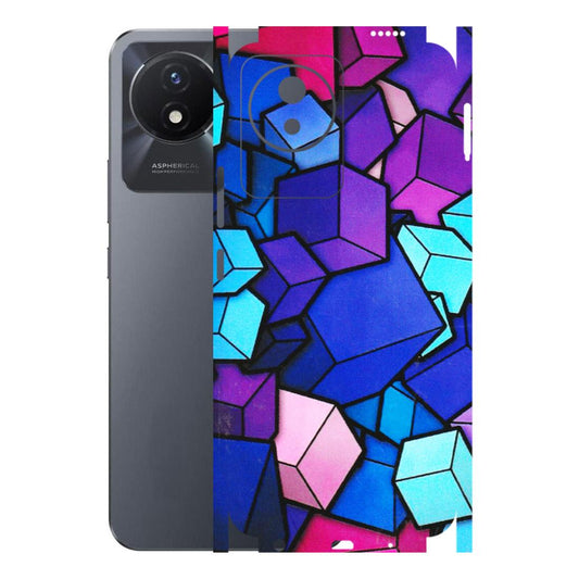 VIVO Y Series Phone Skins (All Models) - Cube Doodle - 3D Embossed Finish (L-141) Vivo Y02T