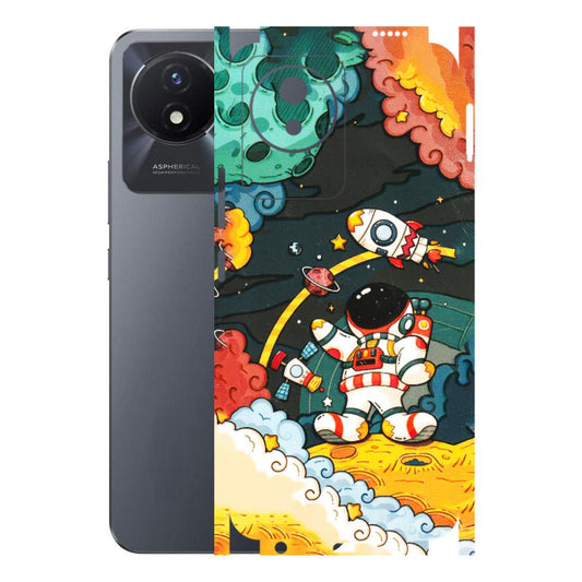 VIVO Y Series Phone Skins (All Models) - Astronauts & Spaceship - 3D Embossed Finish (L-145) Vivo Y02T