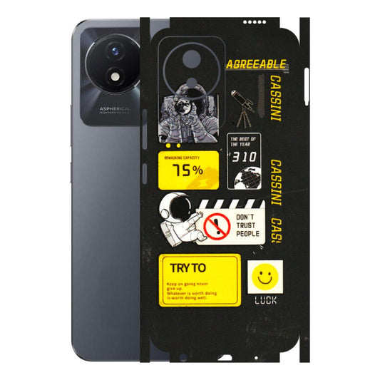 VIVO Y Series Phone Skins (All Models) - Black Cassini - 3D Embossed Finish (L-161) Vivo Y02T