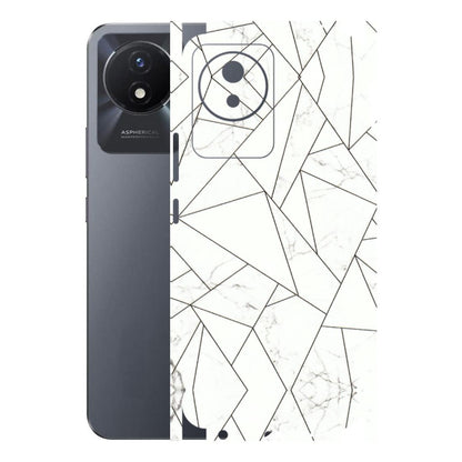 VIVO Y Series Phone Skins (All Models) - Luxury White Marble Effect - 3D Embossed Finish (L-168) Vivo Y02T