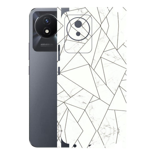 VIVO Y Series Phone Skins (All Models) - Luxury White Marble Effect - 3D Embossed Finish (L-168) Vivo Y02T