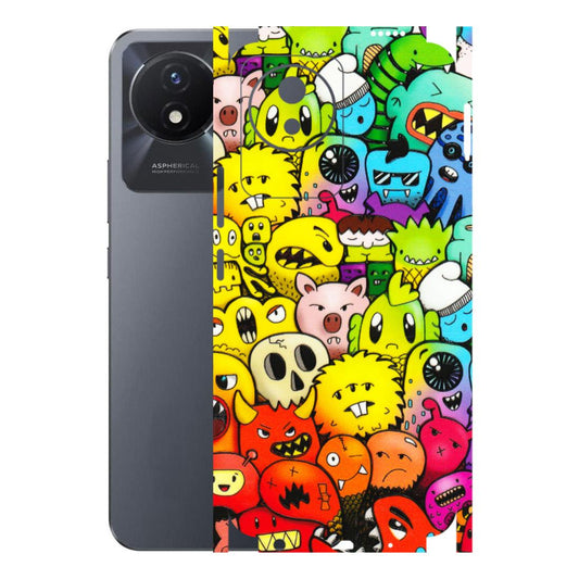 VIVO Y Series Phone Skins (All Models) - Angry Funkies - 3D Embossed Finish (L-169) Vivo Y02T