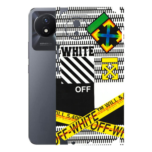 VIVO Y Series Phone Skins (All Models) - White Off Abstract - 3D Embossed Finish (L-172) Vivo Y02T