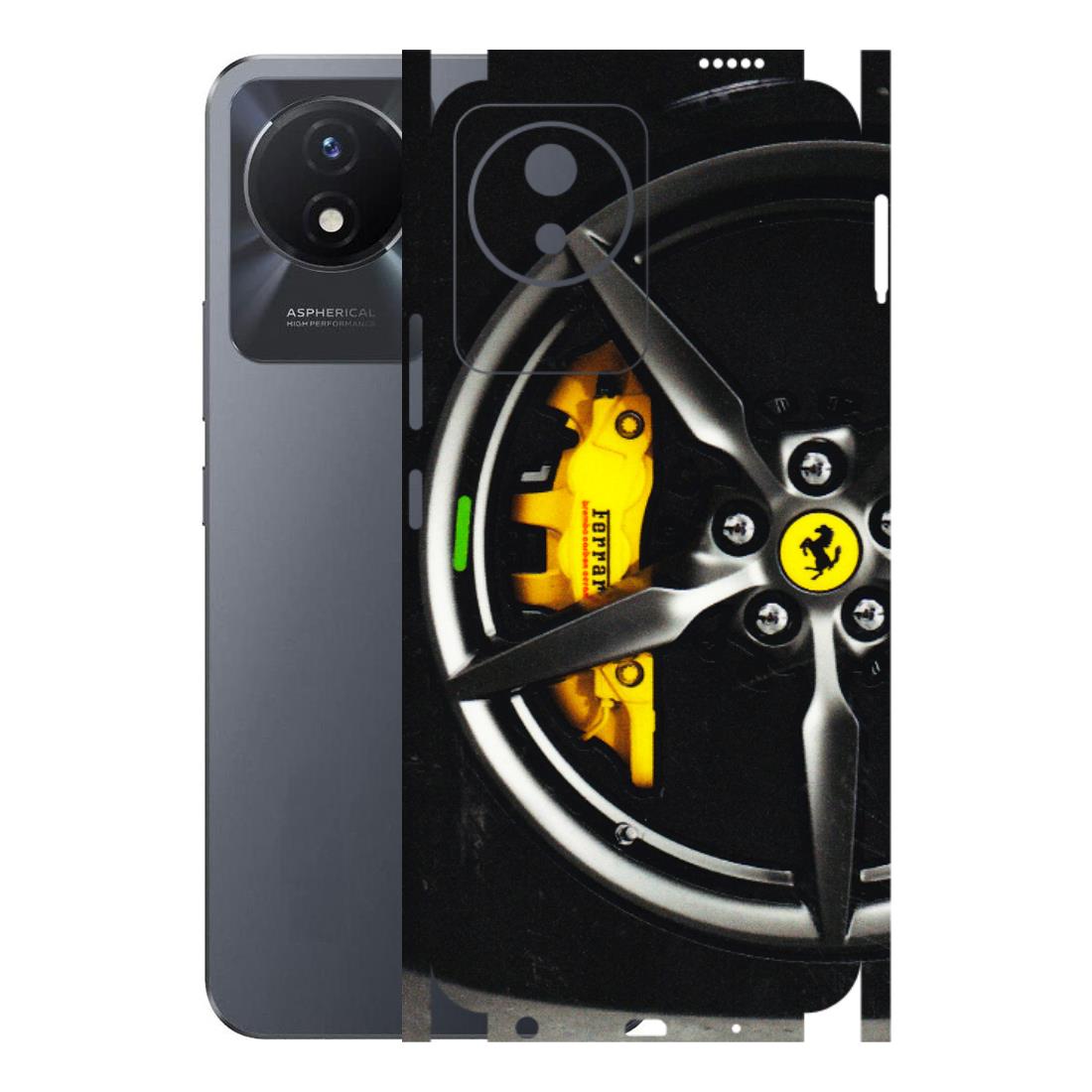 VIVO Y Series Phone Skins (All Models) - Ferrari Wheel Alloy - 3D Embossed Finish (L-173) Vivo Y02T
