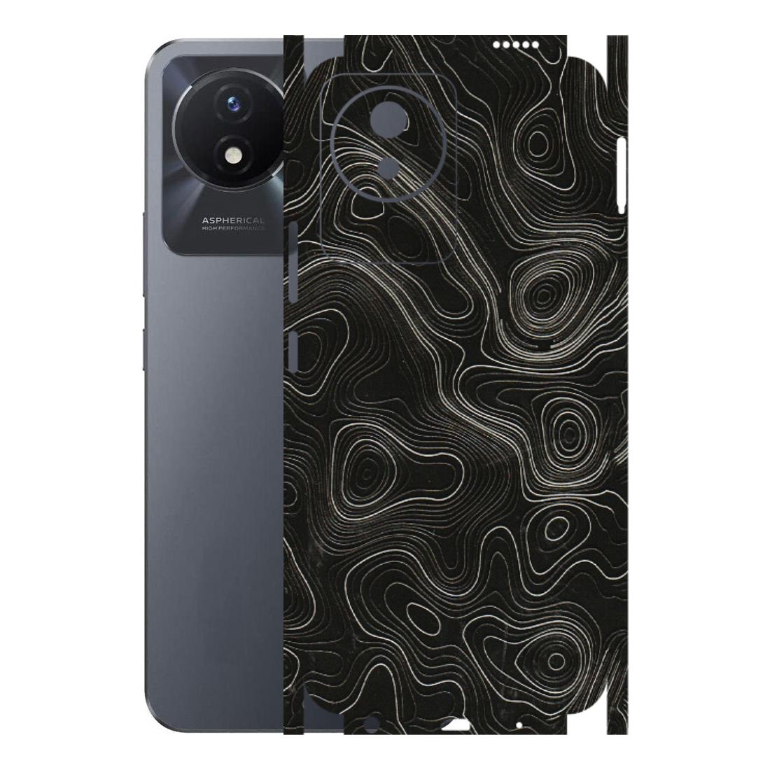 VIVO Y Series Phone Skins (All Models) - Black Swirl - 3D Embossed Finish (L-196) Vivo Y02T