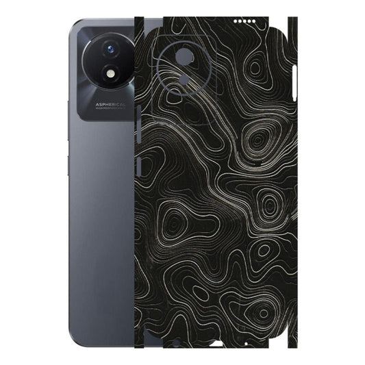 VIVO Y Series Phone Skins (All Models) - Black Swirl - 3D Embossed Finish (L-196) Vivo Y02T