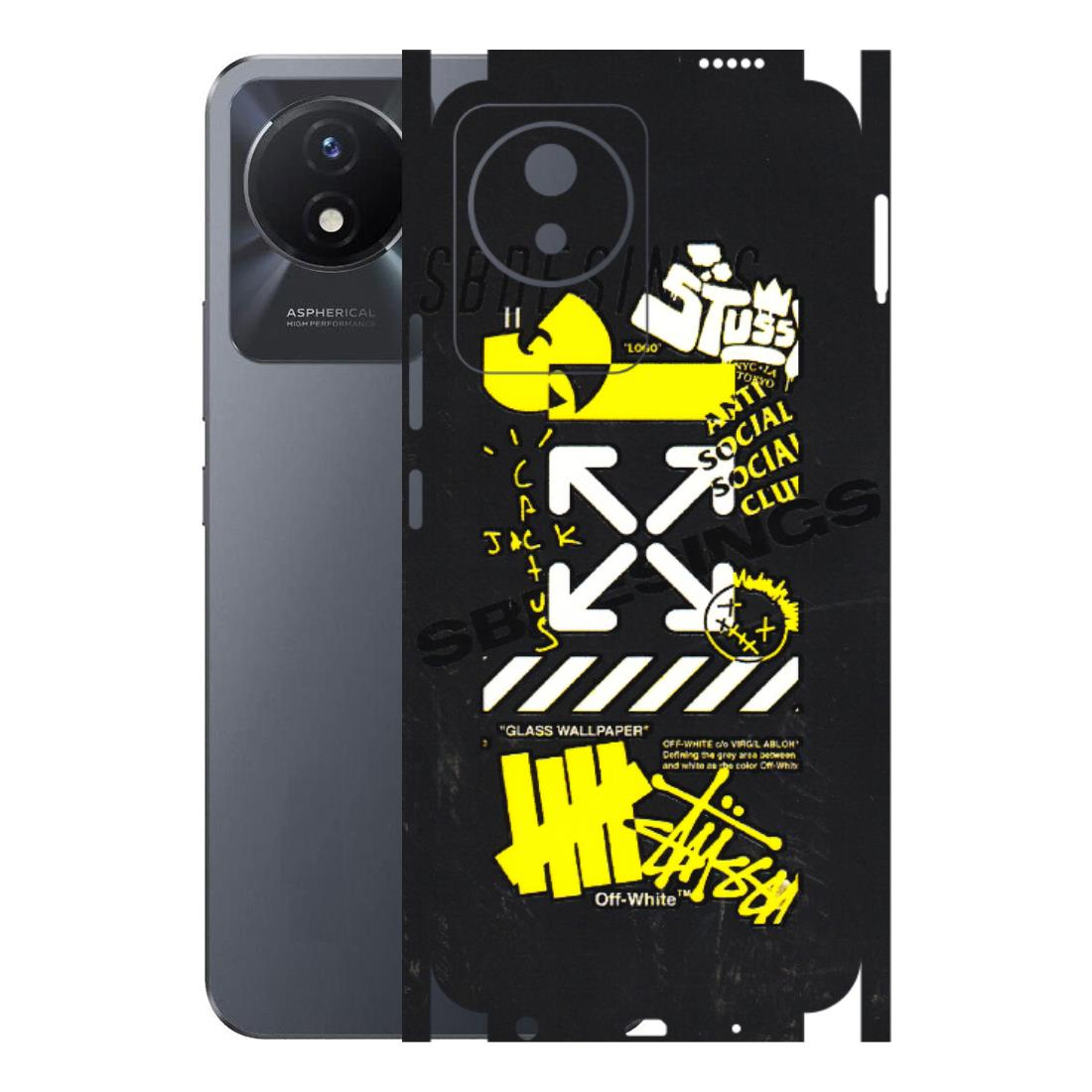 VIVO Y Series Phone Skins (All Models) - Anti Social Graffiti - 3D Embossed Finish (L-198) Vivo Y02T