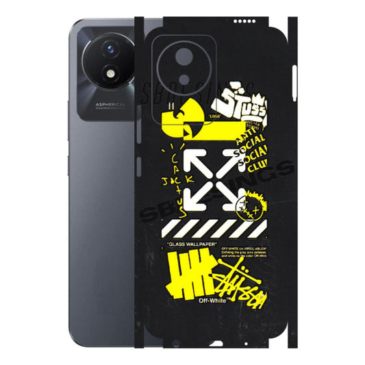 VIVO Y Series Phone Skins (All Models) - Anti Social Graffiti - 3D Embossed Finish (L-198) Vivo Y02T