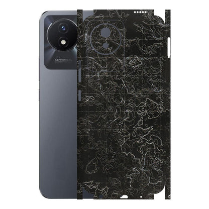 VIVO Y Series Phone Skins (All Models) - Black map Texture - 3D Embossed Finish (L-201) Vivo Y02T