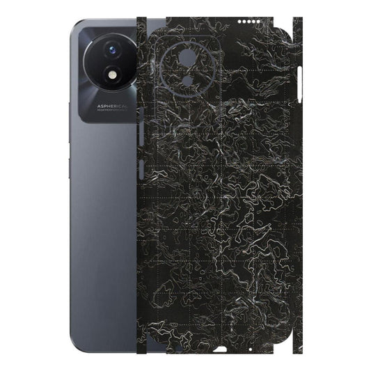 VIVO Y Series Phone Skins (All Models) - Black map Texture - 3D Embossed Finish (L-201) Vivo Y02T