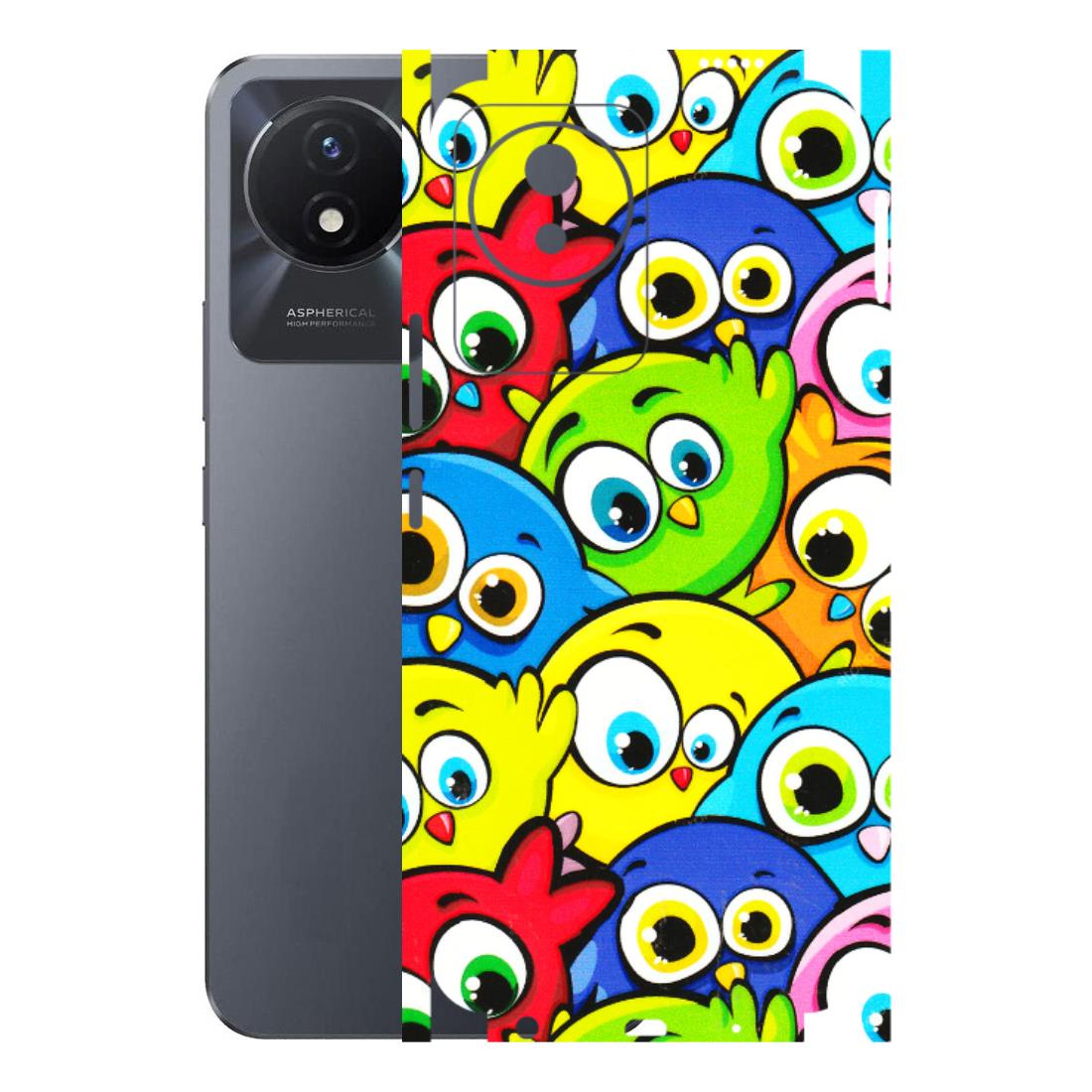 VIVO Y Series Phone Skins (All Models) - Cute Fluffy Birds - 3D Embossed Finish (L-213) Vivo Y02T
