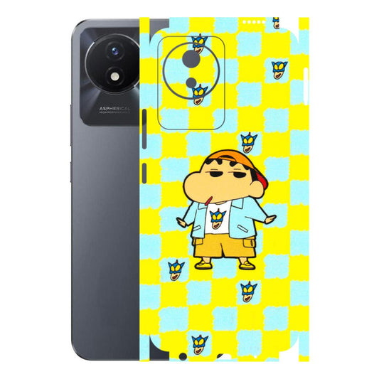 VIVO Y Series Phone Skins (All Models) - Yellow Blue Shinchan Cute - 3D Embossed Finish (L-221) Vivo Y02T