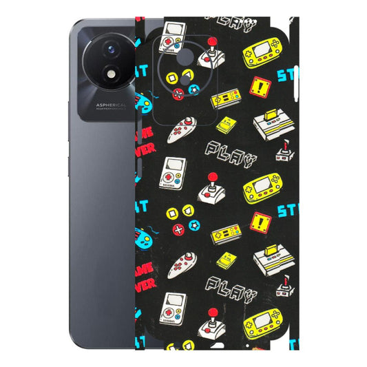 VIVO Y Series Phone Skins (All Models) - Gaming Doodles - 3D Embossed Finish (L-224) Vivo Y02T
