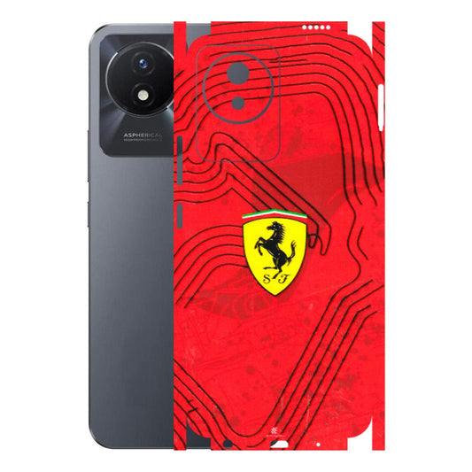 VIVO Y Series Phone Skins (All Models) - Red Ferrari Logo Stylish - 3D Embossed Finish (L-238) Vivo Y02T