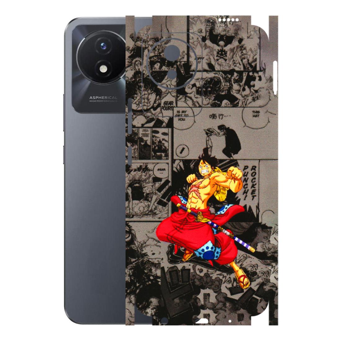 VIVO Y Series Phone Skins (All Models) - One Piece Rocket Punch Manga - 3D Embossed Finish (L-25) Vivo Y02T