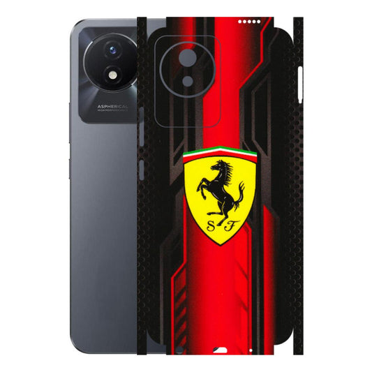 VIVO Y Series Phone Skins (All Models) - Black Ferrari Logo - 3D Embossed Finish (L-253) Vivo Y02T