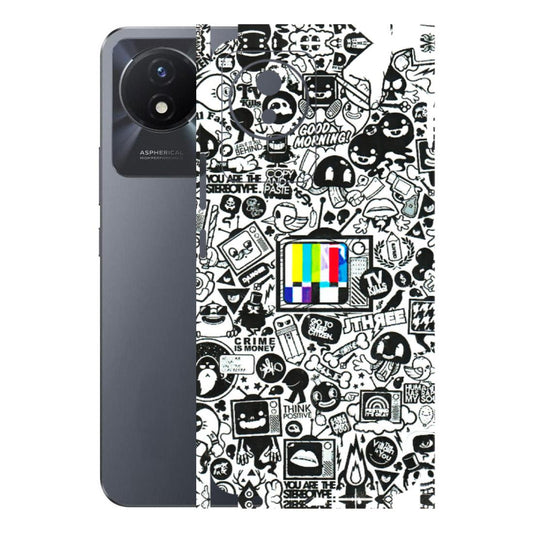 VIVO Y Series Phone Skins (All Models) - Doodles Positive Art - 3D Embossed Finish (L-263) Vivo Y02T