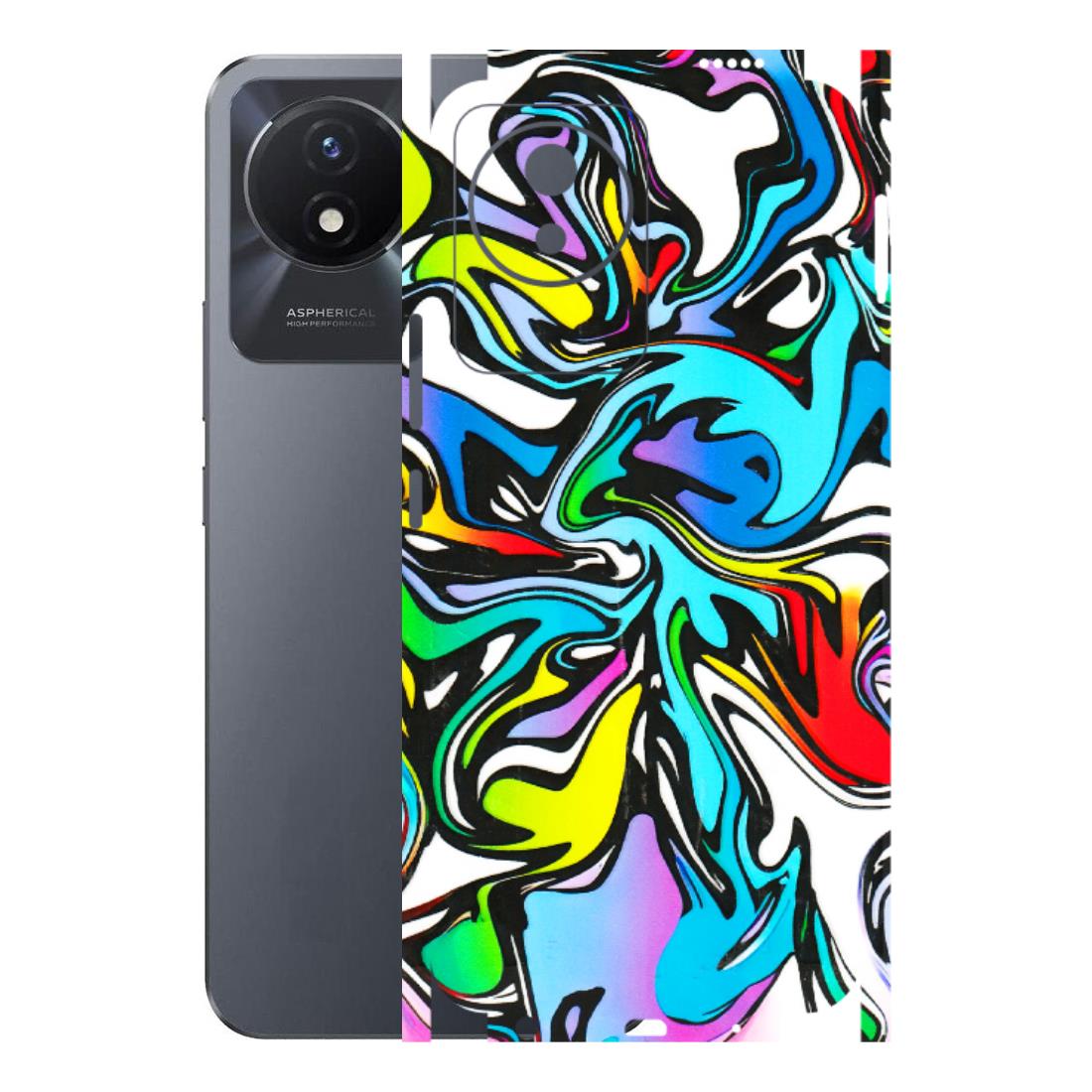 VIVO Y Series Phone Skins (All Models) - Abstract Colour Paints - 3D Embossed Finish (L-271) Vivo Y02T