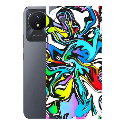 VIVO Y Series Phone Skins (All Models) - Abstract Colour Paints - 3D Embossed Finish (L-271) Vivo Y02T