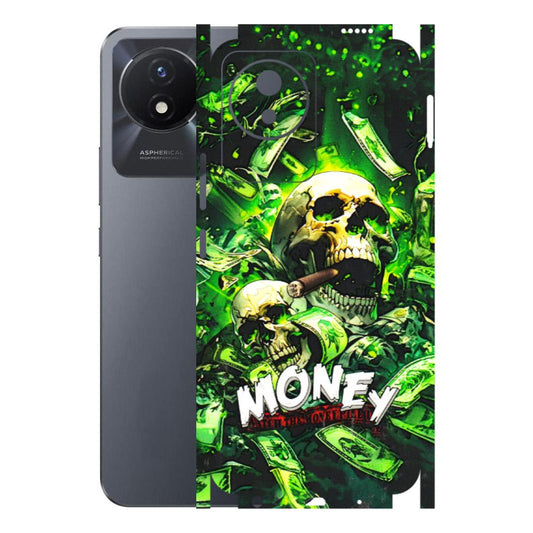 VIVO Y Series Phone Skins (All Models) - Skull Money - 3D Embossed Finish (L-303) Vivo Y02T