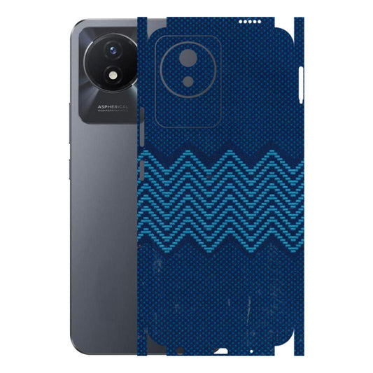 VIVO Y Series Phone Skins (All Models) - Blue Sober Waves - 3D Embossed Finish (L-306) Vivo Y02T