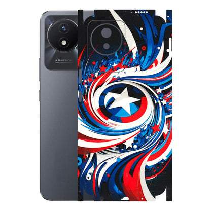 VIVO Y Series Phone Skins (All Models) - Captain America Logo - 3D Embossed Finish (L-307) Vivo Y02T