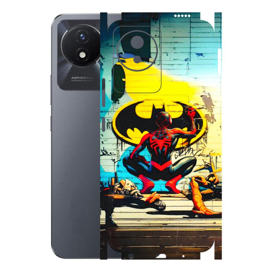 VIVO Y Series Phone Skins (All Models) - New Spiderman Bat Logo - 3D Embossed Finish (L-309) Vivo Y02T