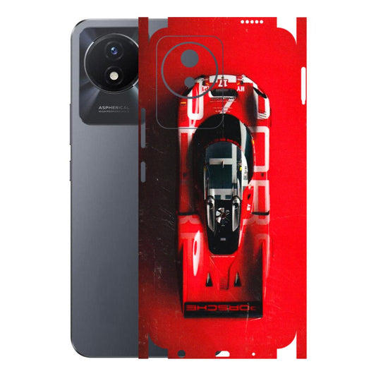 VIVO Y Series Phone Skins (All Models) - Red Porsche Car Logo - 3D Embossed Finish (L-315) Vivo Y02T