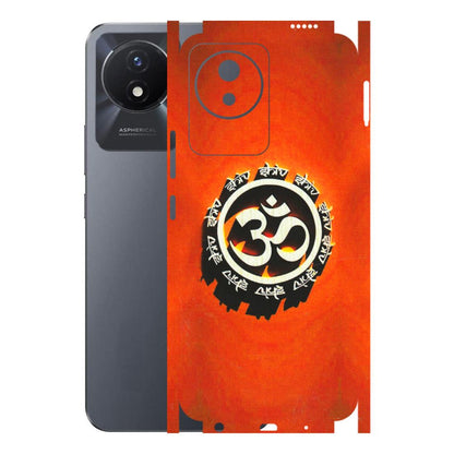 VIVO Y Series Phone Skins (All Models) - Aum Shiv Orange - 3D Embossed Finish (L-32) Vivo Y02T
