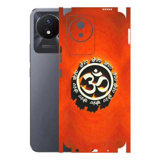 VIVO Y Series Phone Skins (All Models) - Aum Shiv Orange - 3D Embossed Finish (L-32) Vivo Y02T