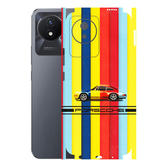 VIVO Y Series Phone Skins (All Models) - Multicolour Porche - 3D Embossed Finish (L-39) Vivo Y02T